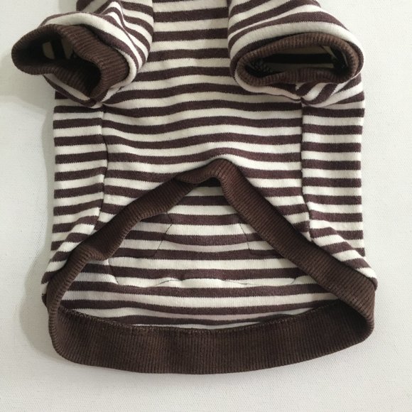 Bear Striped Hoodie Dog Clothes Brown Size Medium - Picture 7 of 10